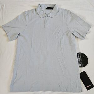 Lululemon Cotton Pique Short Sleeve Polo Shirt STRH Starch Blue Mens Size XLarge